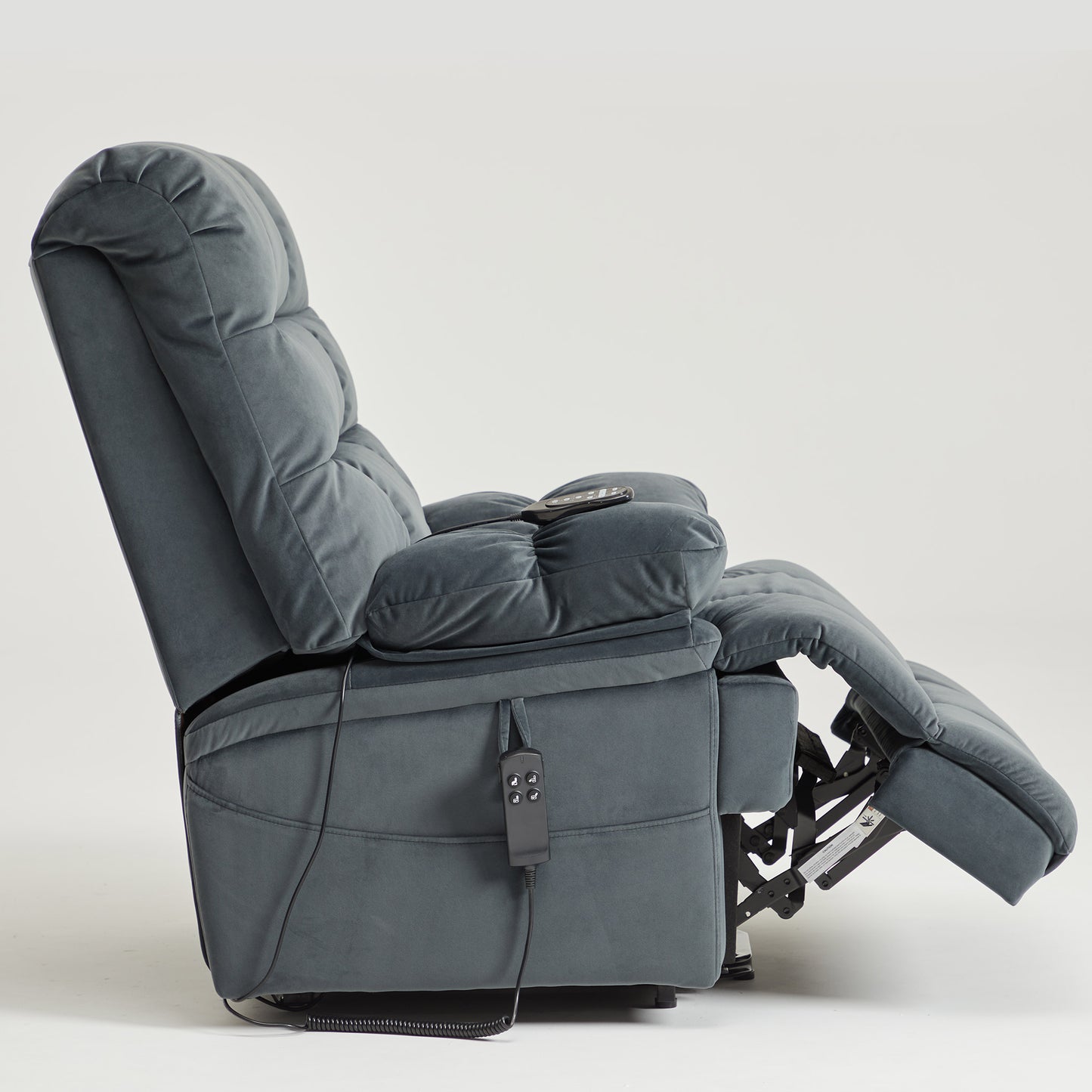 9205 Big Man Recliner - 400 LB Wide Seat Full Lay Flat Infinite Potsitions(Velvet Fabric Dark Gray)