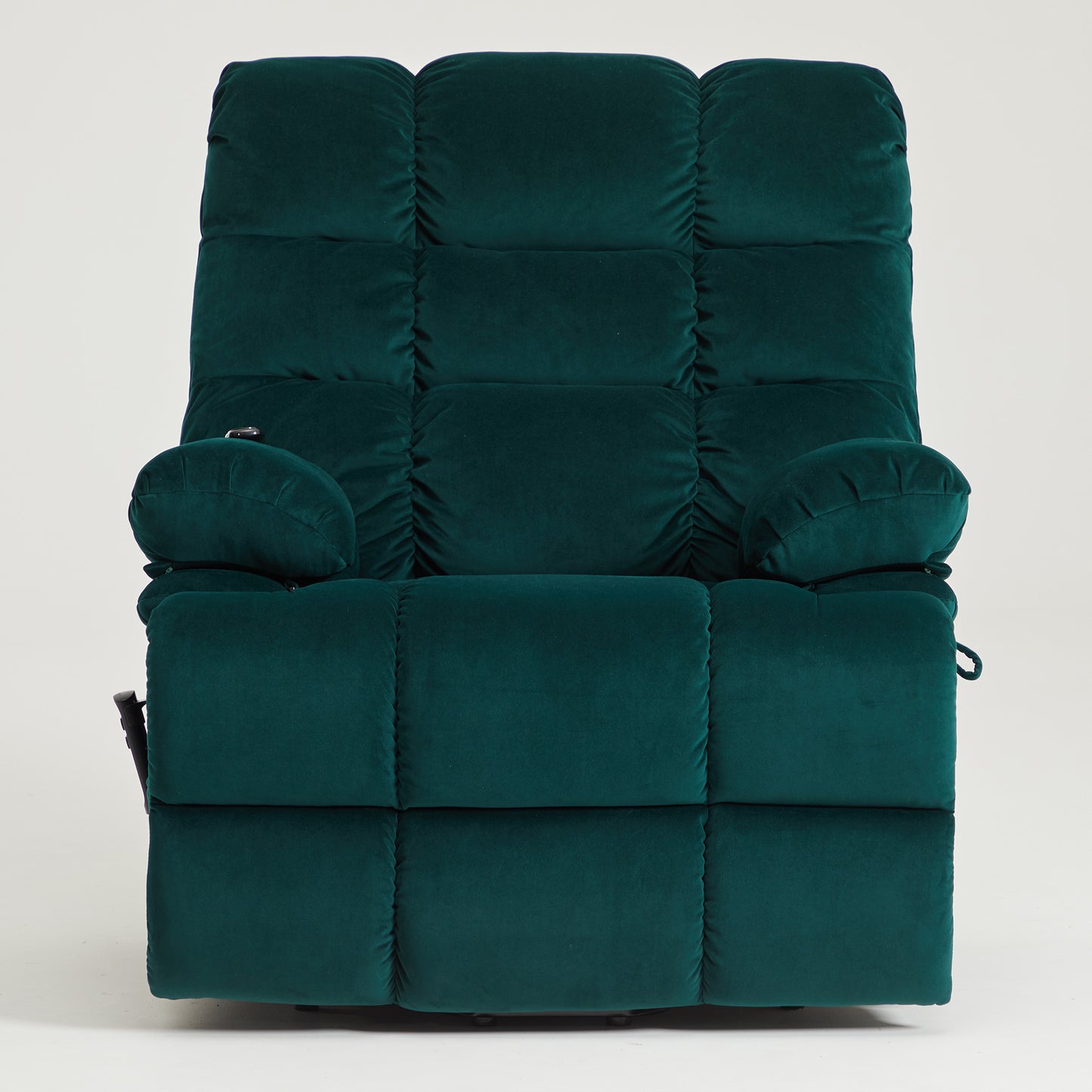 9205 Big Man Recliner - 400 LB Wide Seat Full Lay Flat Infinite Potsitions(Velvet Fabric Dark Green)
