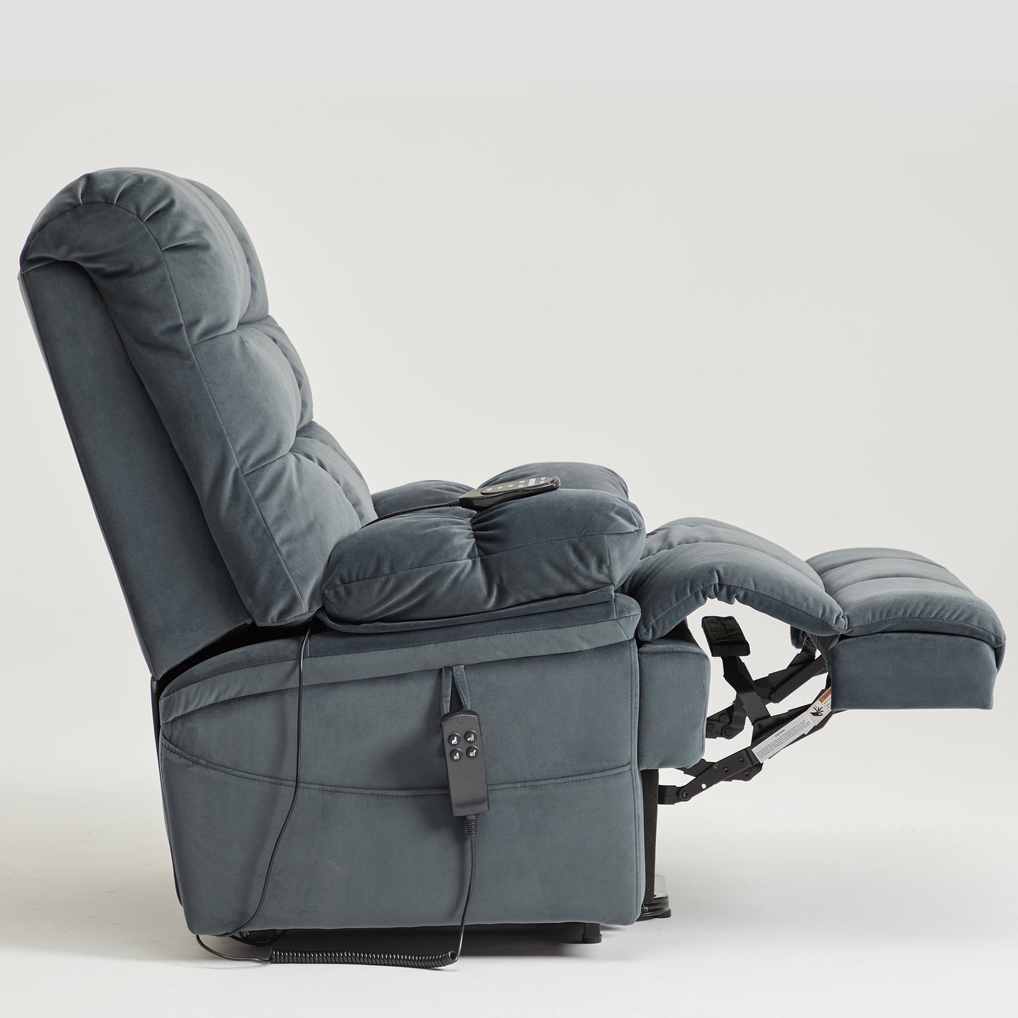 9205 Big Man Recliner - 400 LB Wide Seat Full Lay Flat Infinite Potsitions(Velvet Fabric Dark Gray)