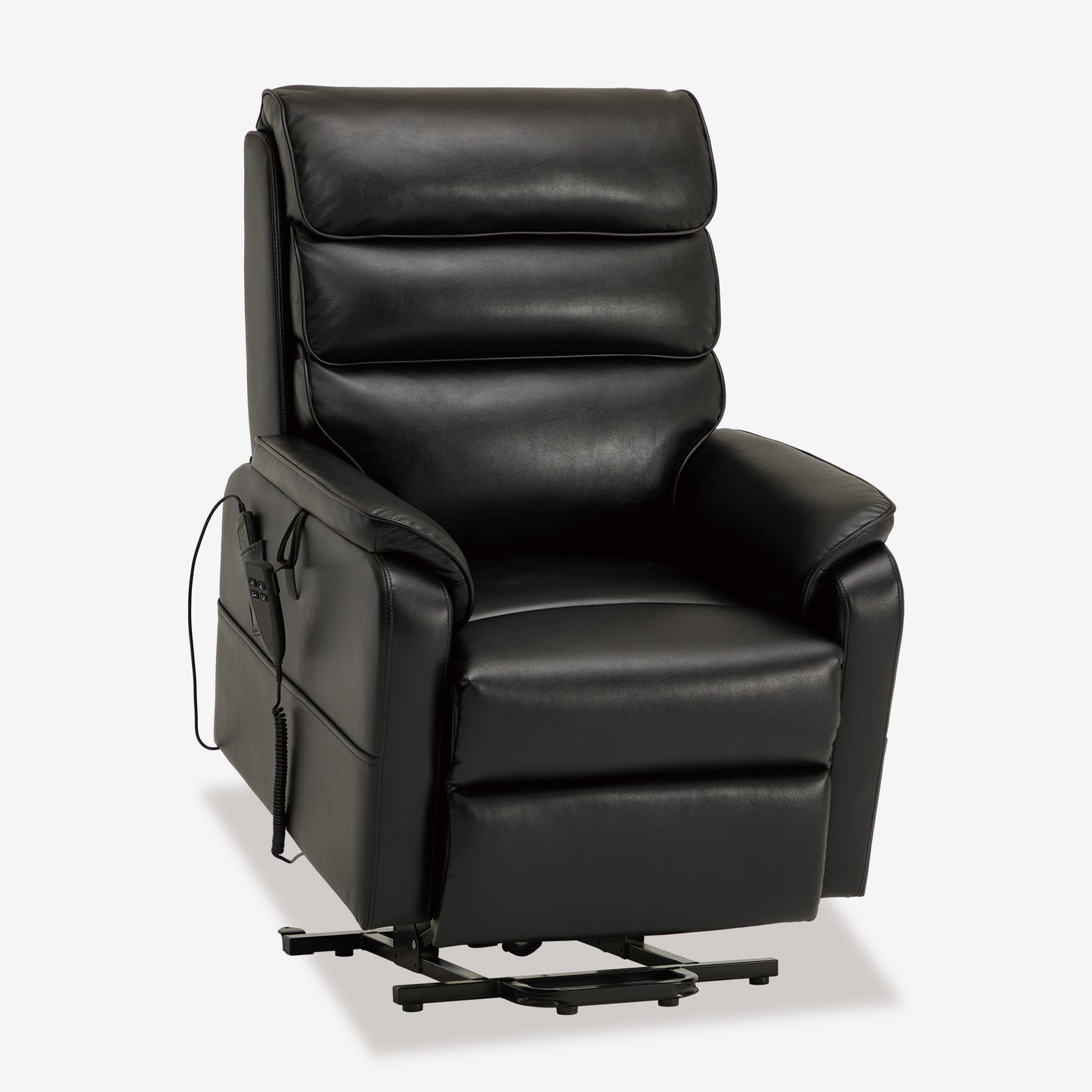 Black Leather Lift Chair With Heat Massage And Infinite Positon
