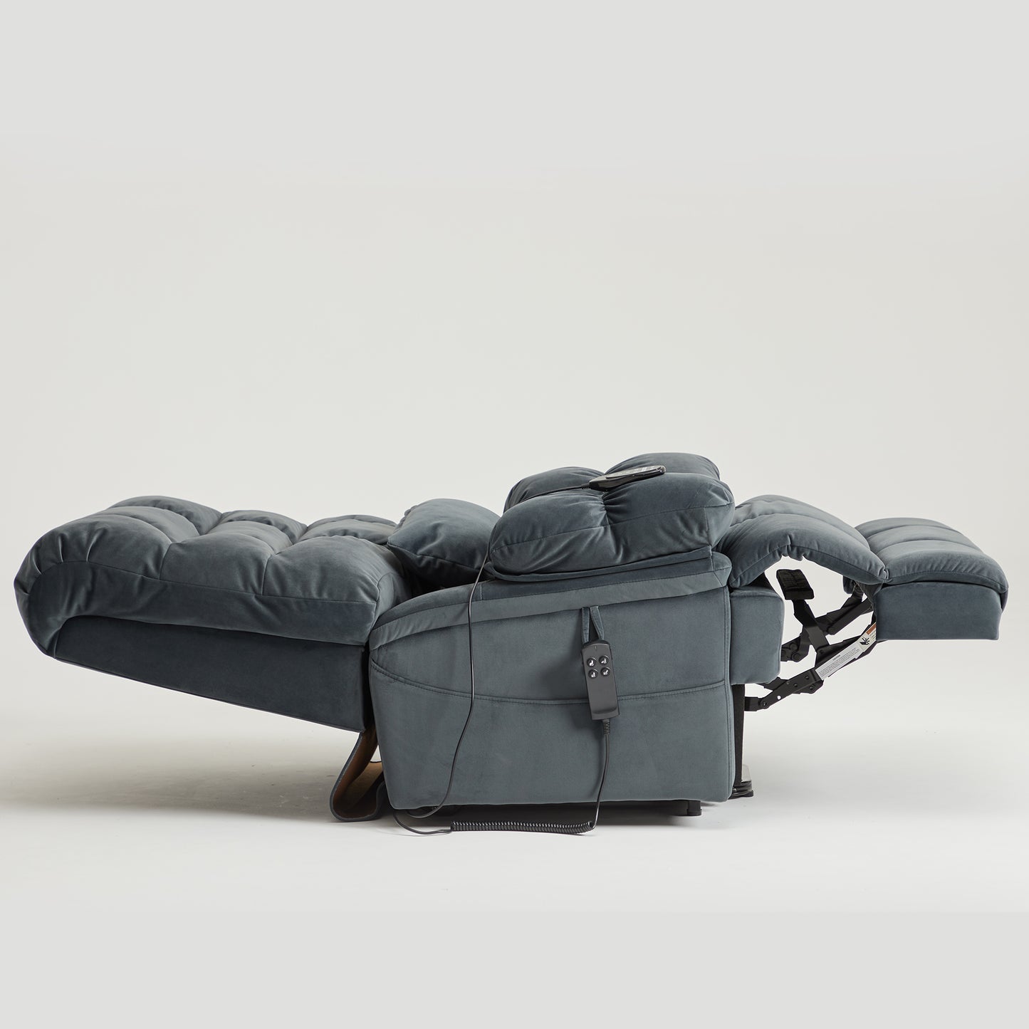 9205 Big Man Recliner - 400 LB Wide Seat Full Lay Flat Infinite Potsitions(Velvet Fabric Dark Gray)