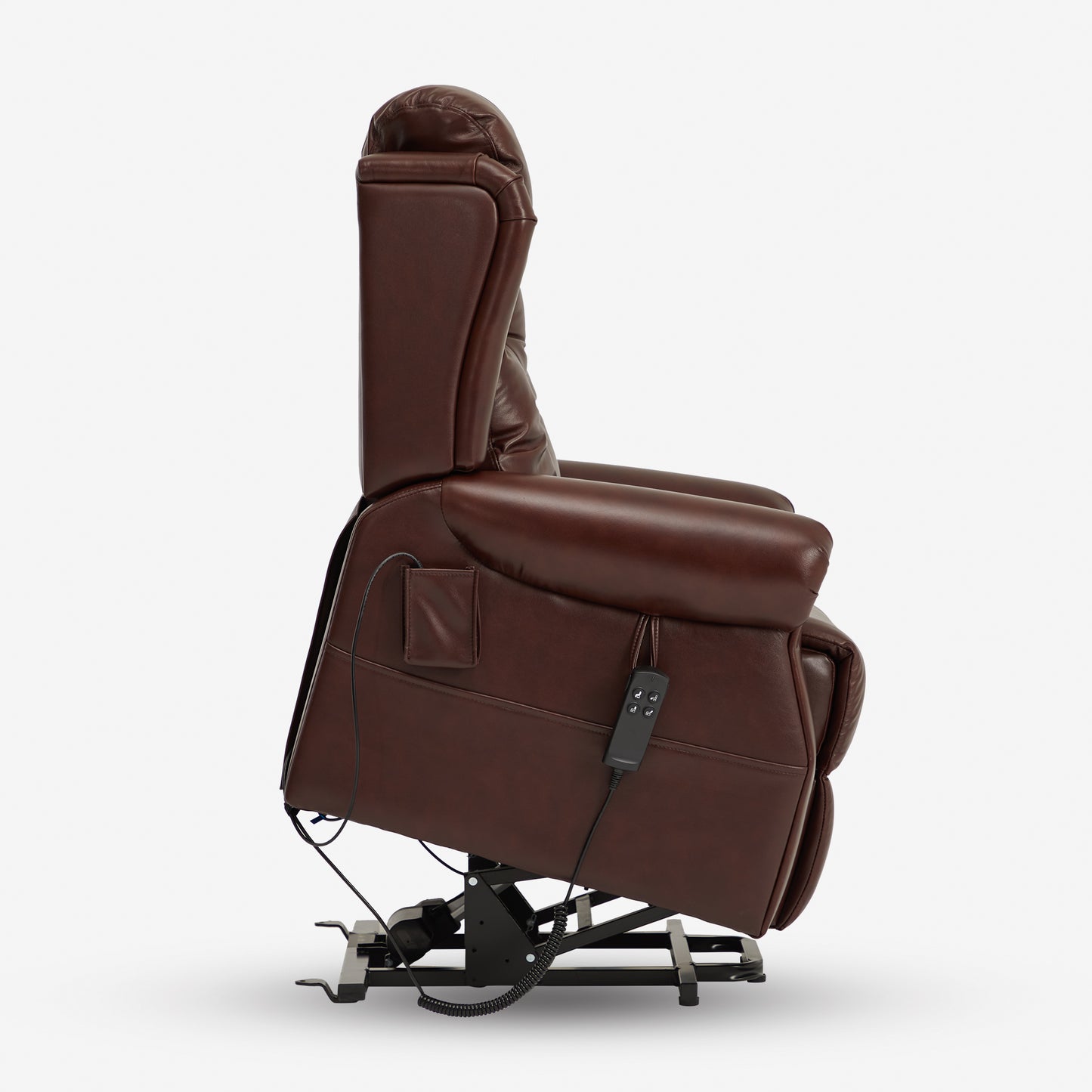 Real Leather Lift Recliner With Lay Flat And Heating Massage