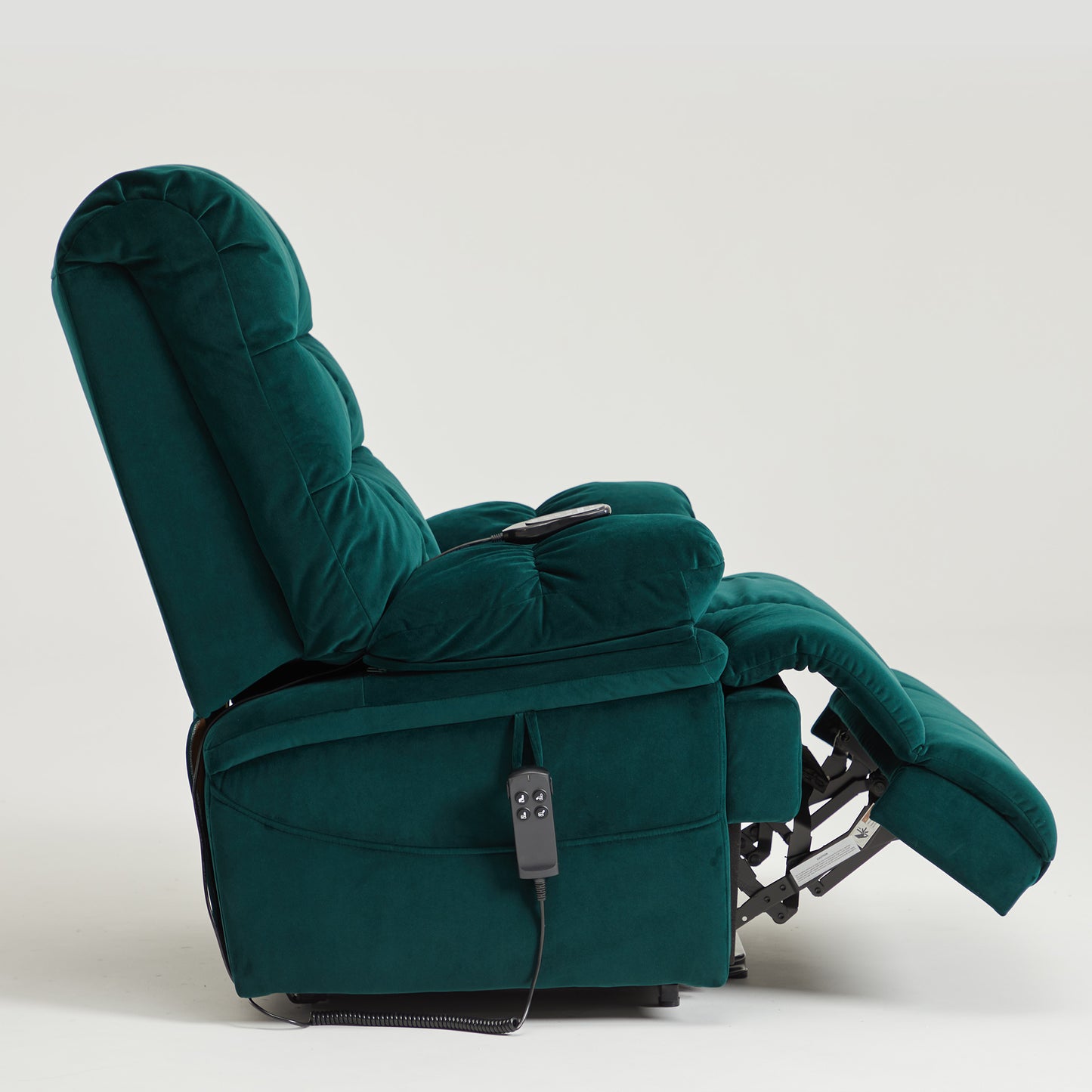 9205 Big Man Recliner - 400 LB Wide Seat Full Lay Flat Infinite Potsitions(Velvet Fabric Dark Green)