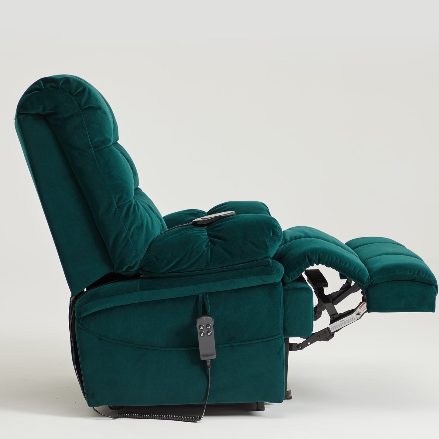 9205 Big Man Recliner - 400 LB Wide Seat Full Lay Flat Infinite Potsitions(Velvet Fabric Dark Green)