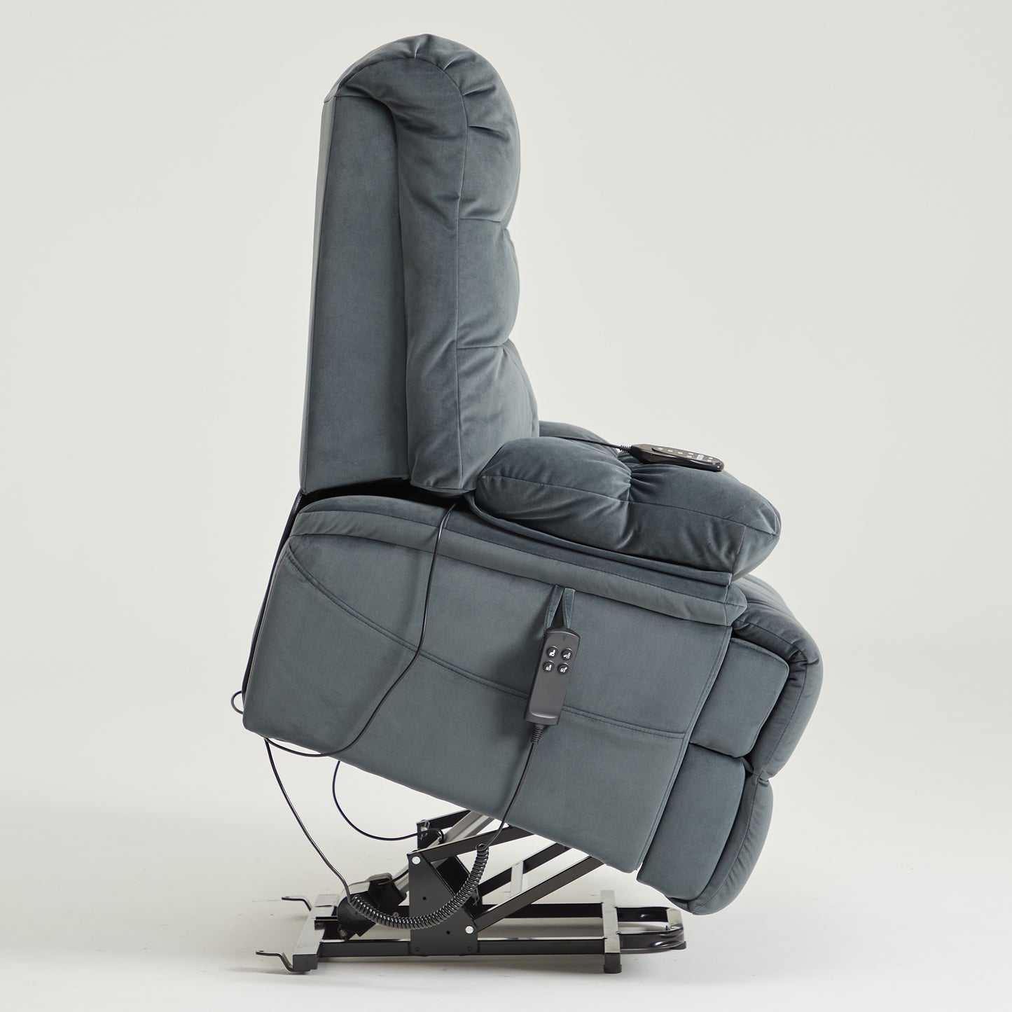 9205 Big Man Recliner - 400 LB Wide Seat Full Lay Flat Infinite Potsitions(Velvet Fabric Dark Gray)