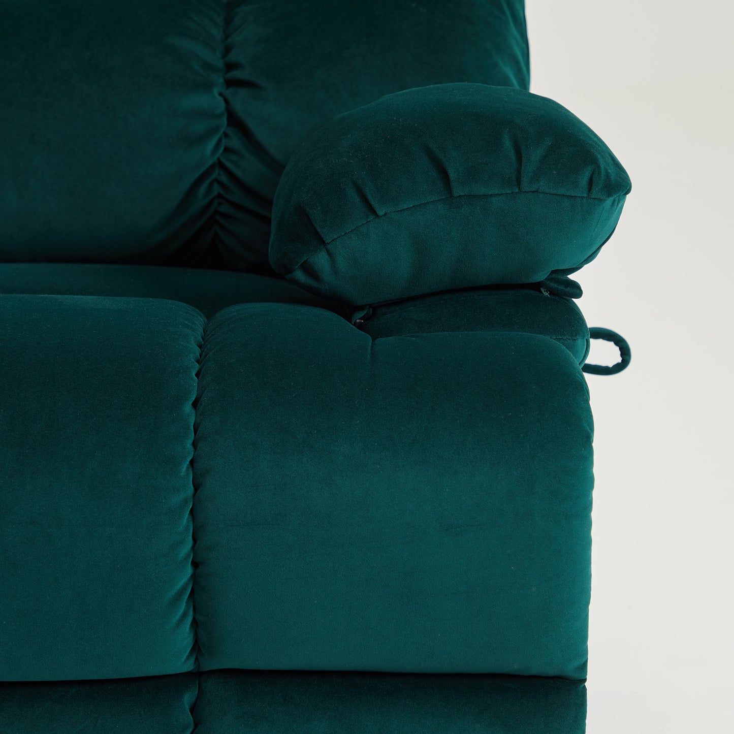 9205 Big Man Recliner - 400 LB Wide Seat Full Lay Flat Infinite Potsitions(Velvet Fabric Dark Green)