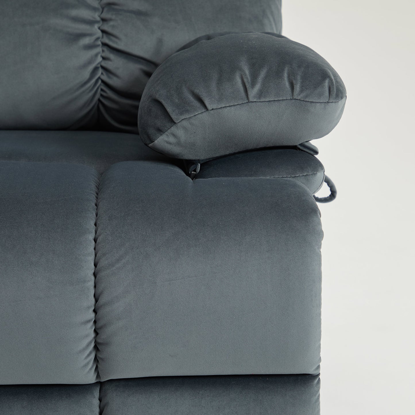 9205 Big Man Recliner - 400 LB Wide Seat Full Lay Flat Infinite Potsitions(Velvet Fabric Dark Gray)