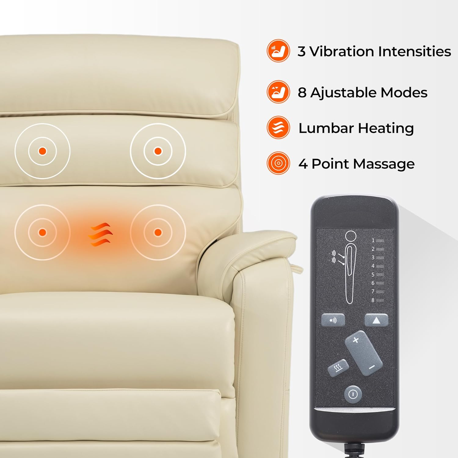 Lift Chairs For Big And Tall with Massage & Heat, 400lb, Daul Motor