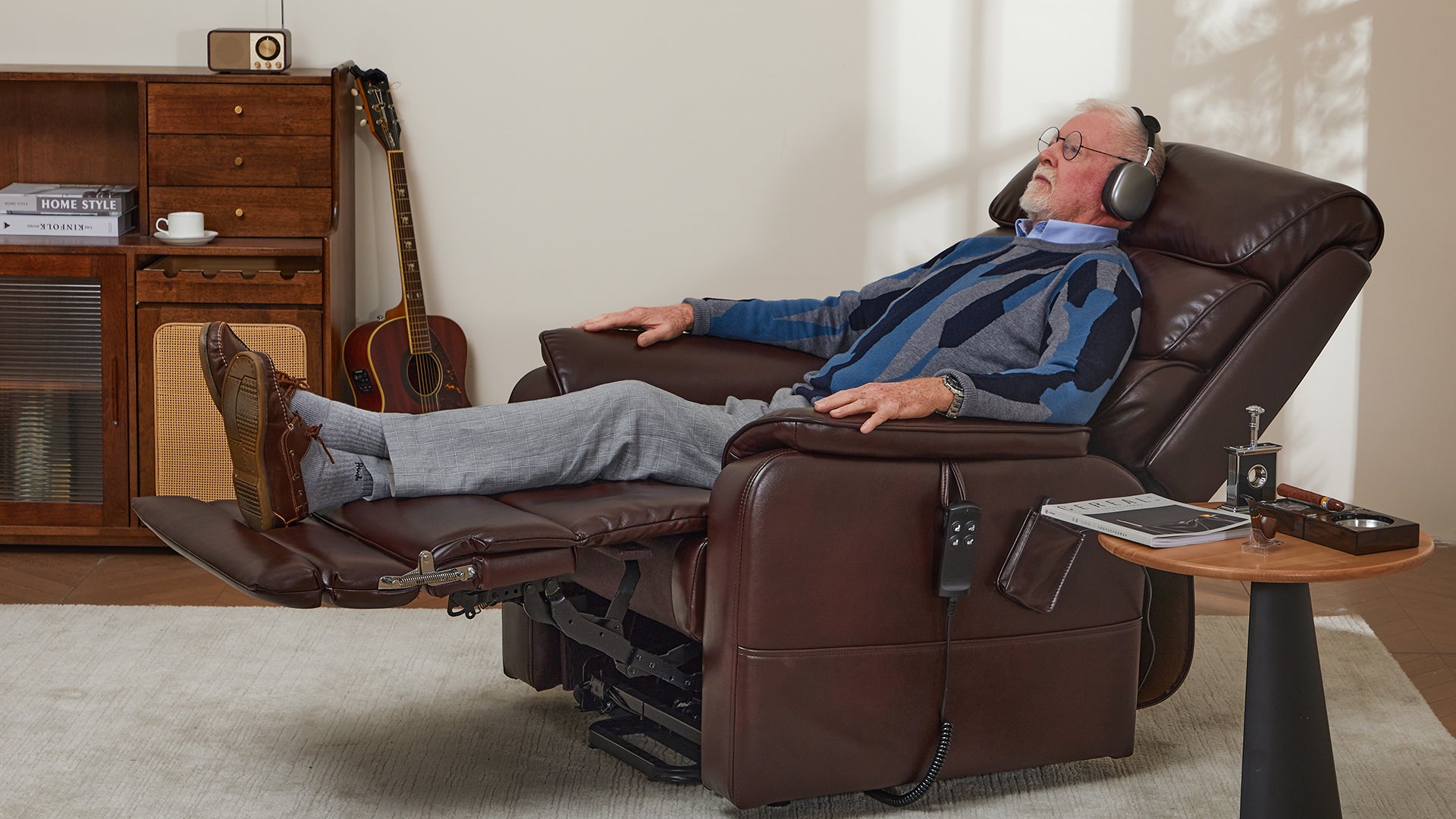 9188ET Lay Flat Recliner Lift Chair With Heat & Massage , Extended Footrest