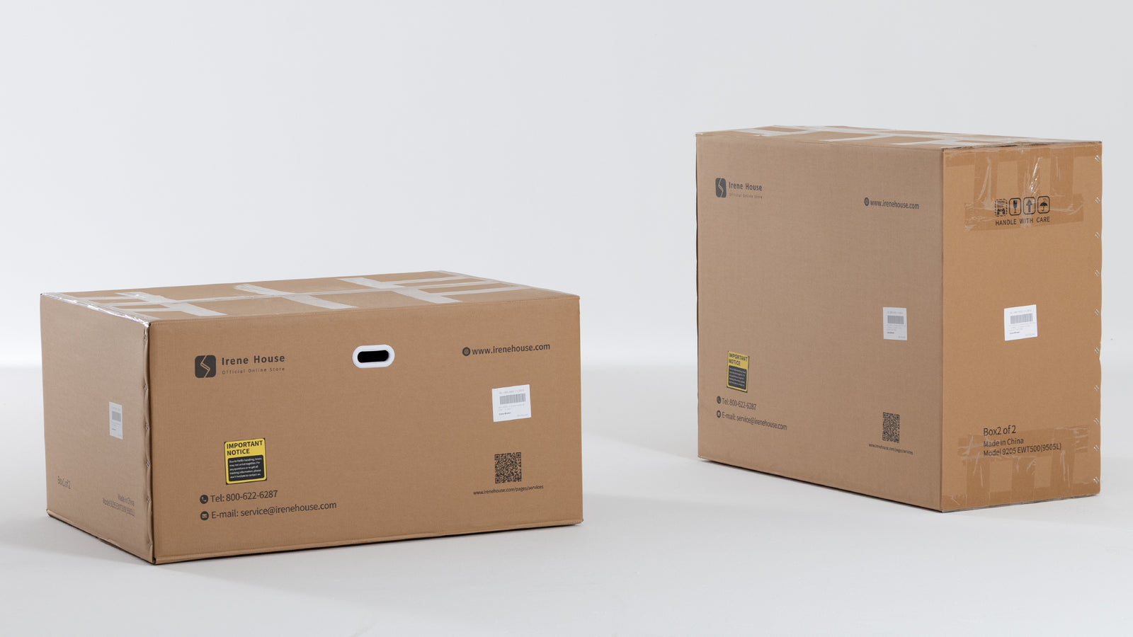 Two branded boxes, tool-free assembly.