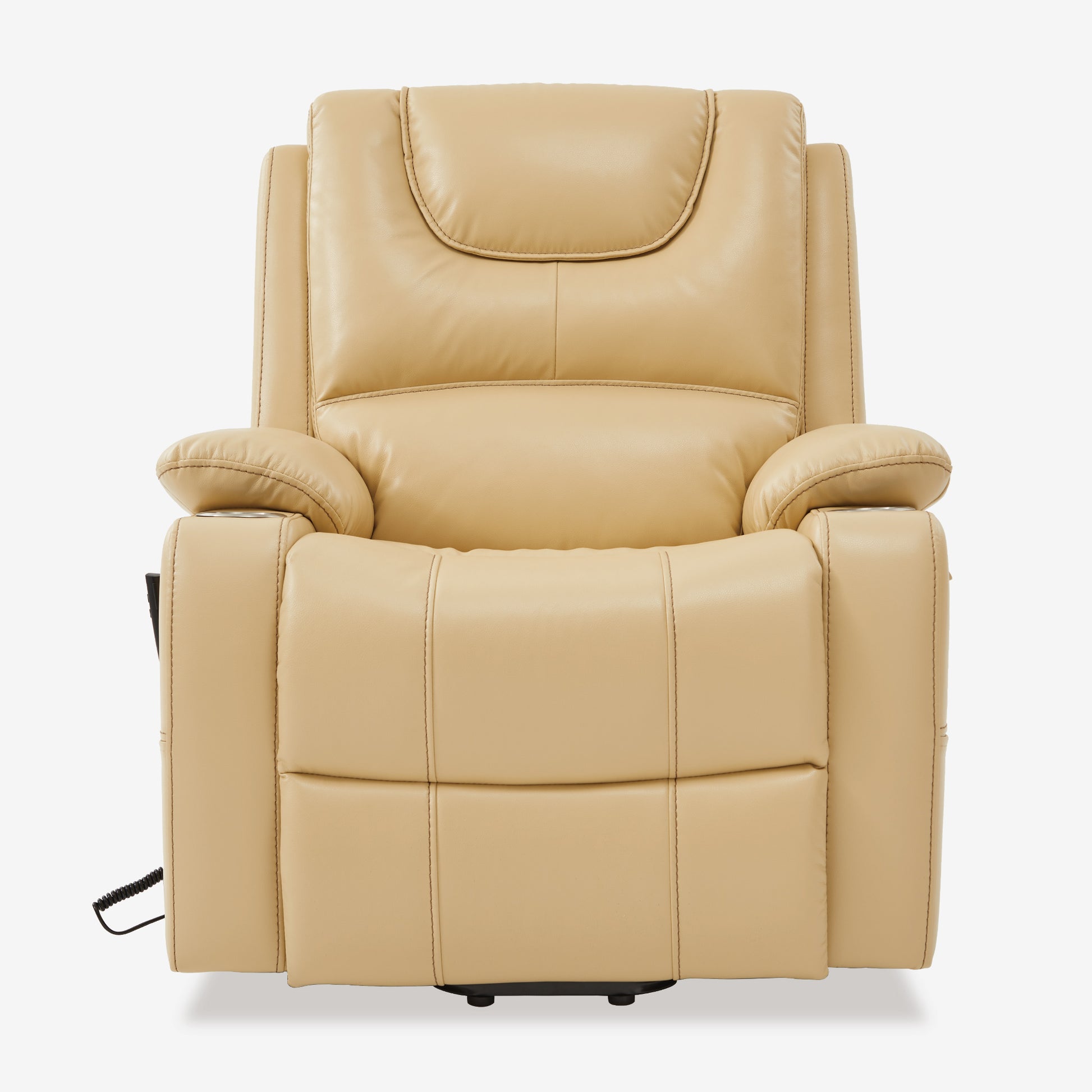 Lay Flat Sleeper Recliner With Heating Massage And Cup Holder