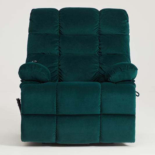 9205 Big Man Lift Recliner & Chair - 400 LB Wide Seat Full Lay Flat Infinite Potsitions(Velvet Fabric Dark Green)