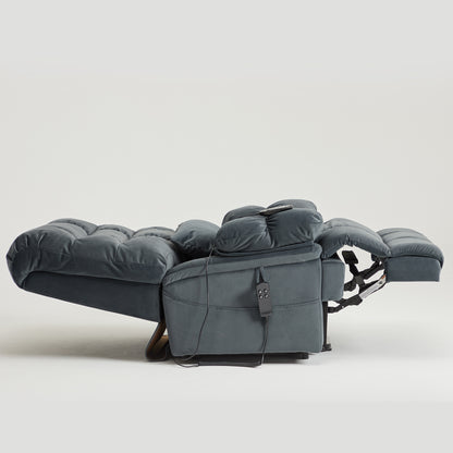 9205 Big Man Recliner - 400 LB Wide Seat Full Lay Flat Infinite Potsitions(Velvet Fabric Dark Gray)