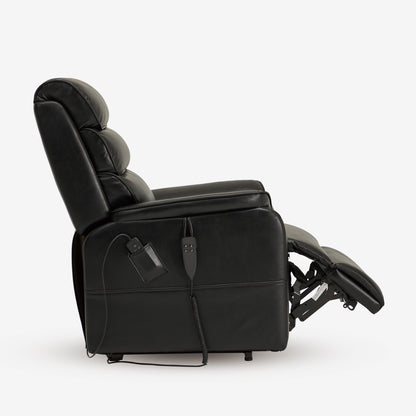 Black Leather Lift Chair With Heat Massage And Infinite Positon
