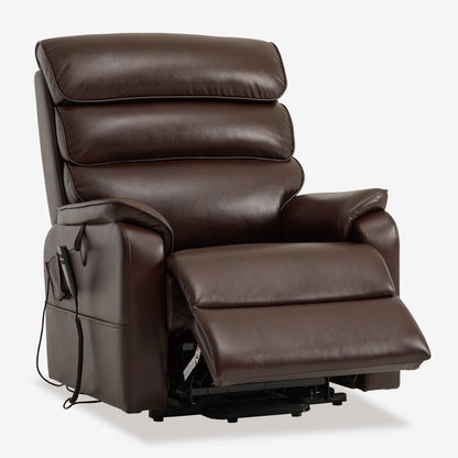 9188E Power Lift Recliner(Large, Faux Leather Brown)