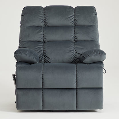 9205 Big Man Recliner - 400 LB Wide Seat Full Lay Flat Infinite Potsitions(Velvet Fabric Dark Gray)