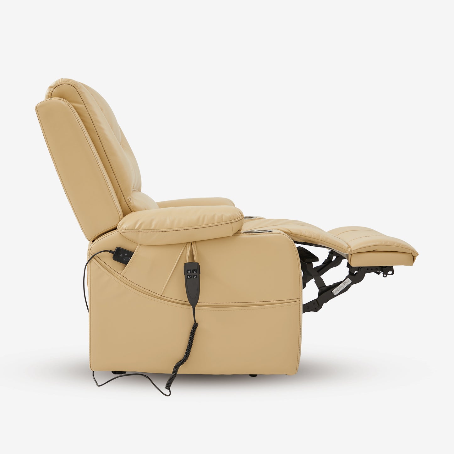 Lay Flat Sleeper Recliner With Heating Massage And Cup Holder