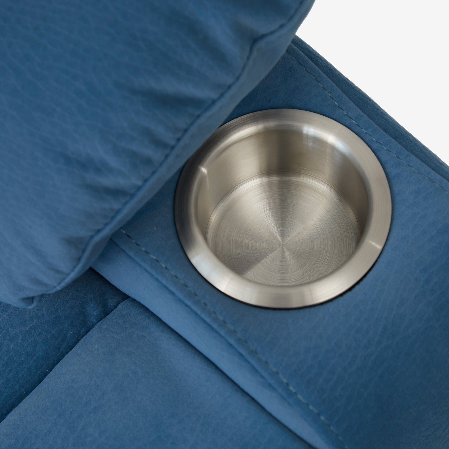 Blue Power Lift Recliner - Full Lay Flat Cup Holder Heating & Massage