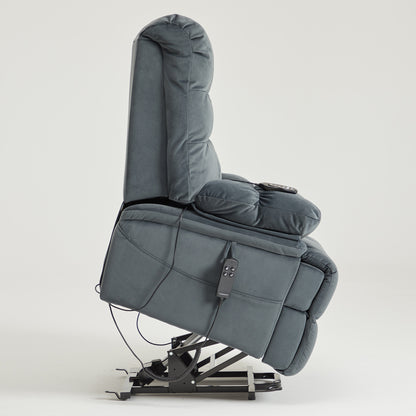 9205 Big Man Recliner - 400 LB Wide Seat Full Lay Flat Infinite Potsitions(Velvet Fabric Dark Gray)