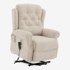 9199 Power Lift Recliner With Heat&Massage(Medium, Jacquard Chenille Beige)