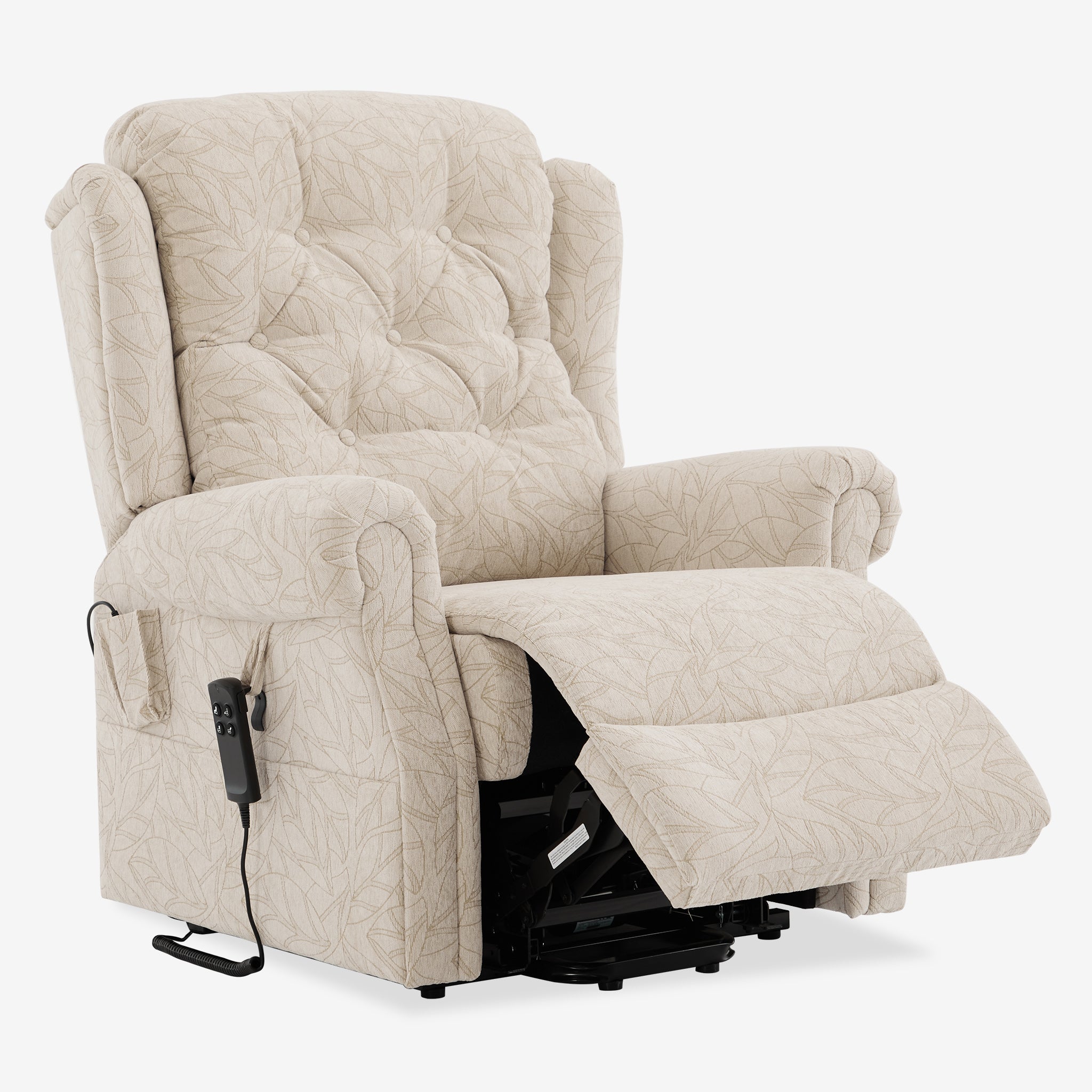 9199 Power Lift Recliner With Heat&Massage(Medium, Jacquard Chenille Beige)