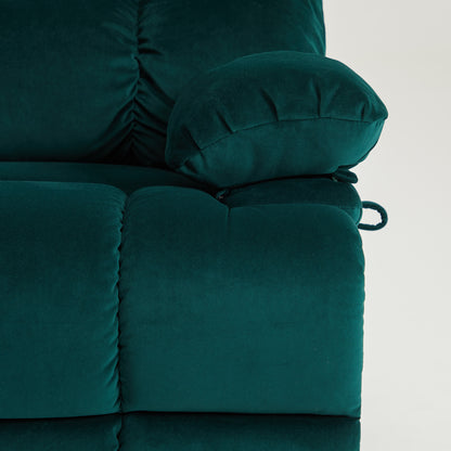 9205 Big Man Recliner - 400 LB Wide Seat Full Lay Flat Infinite Potsitions(Velvet Fabric Dark Green)