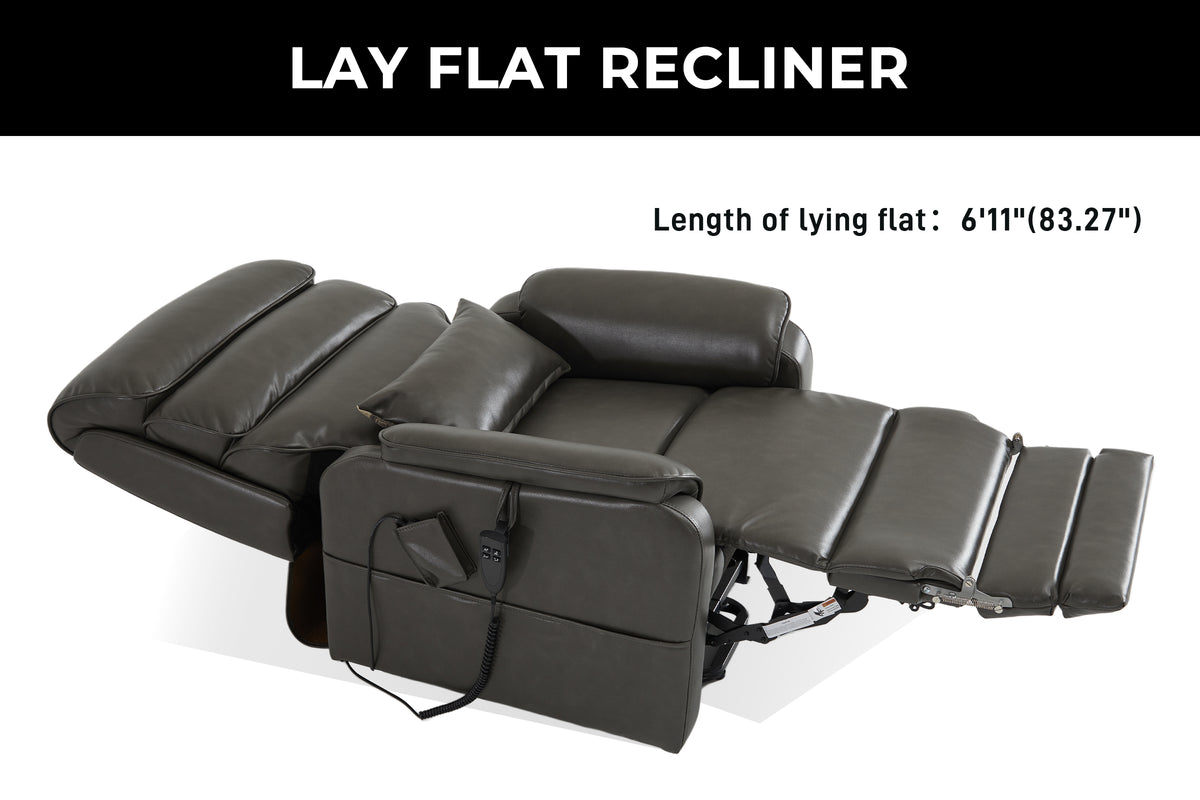 Big And Tall Recliner With Heat And Massage(Lay Flat) IRENE HOUSE