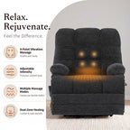 9205L Big & Tall Power Lift Recliner – Extended Footrest, Dual Motor, Heat & Massage, 400 lbs