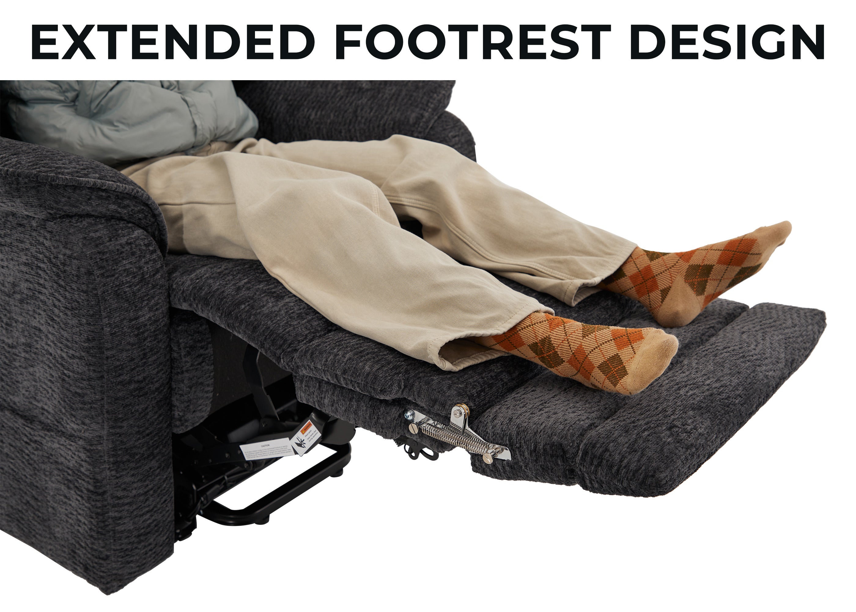 Recliner Chair Big And Tall With Extended Footrest, Wide Seat, Lay Flat