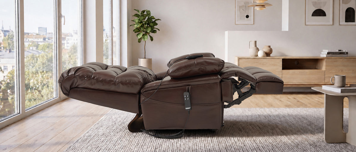 From upright to fully flat — a true 180°.