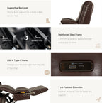9205L Big & Tall Power Lift Recliner – Extended Footrest, Dual Motor, Heat & Massage, 400 lbs