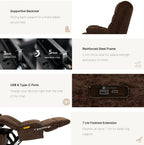 9205L Big & Tall Power Lift Recliner – Extended Footrest, Dual Motor, Heat & Massage, 400 lbs
