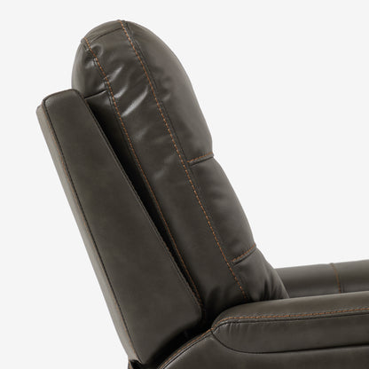 9206 Power Lift Lay Flat Recliner With Pull-Out Cup Holder(Large, Faux Leather Gray)