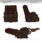 9205L Big & Tall Power Lift Recliner – Extended Footrest, Dual Motor, Heat & Massage, 400 lbs