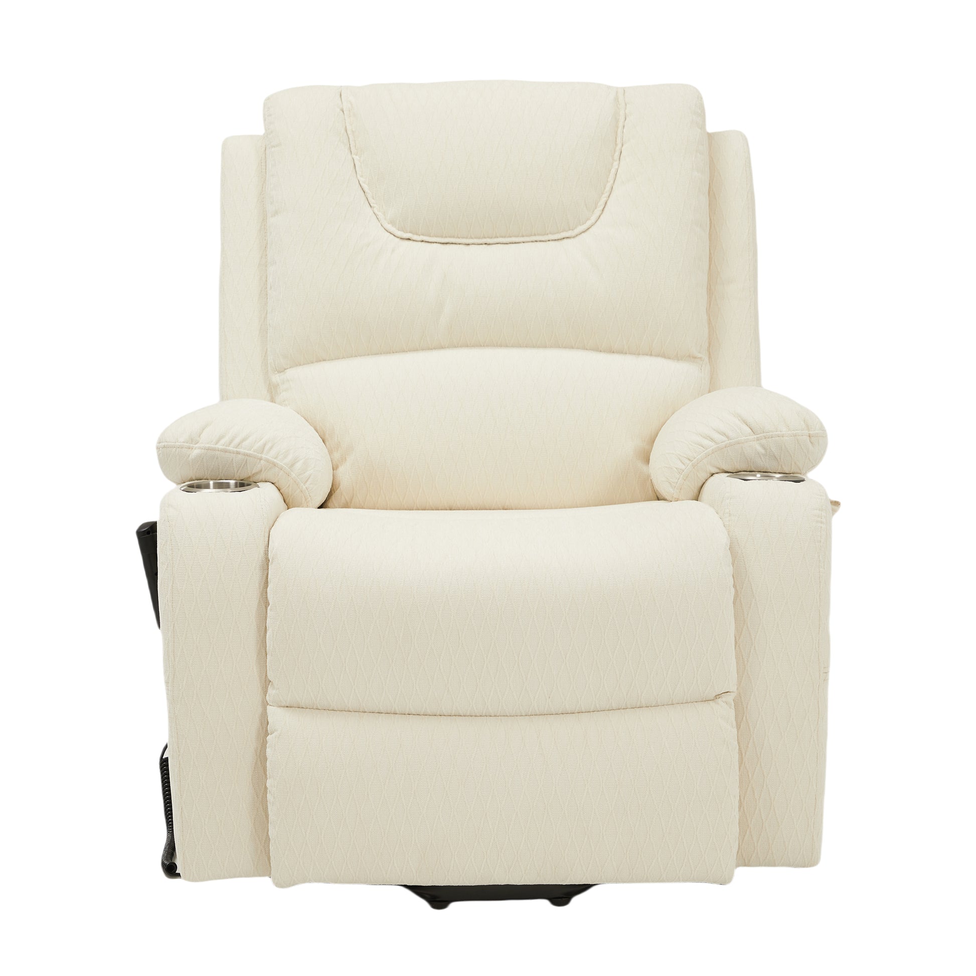 9196 Power Lift Lay Flat Recliner With Heat Massage And Cup Holder(Large)