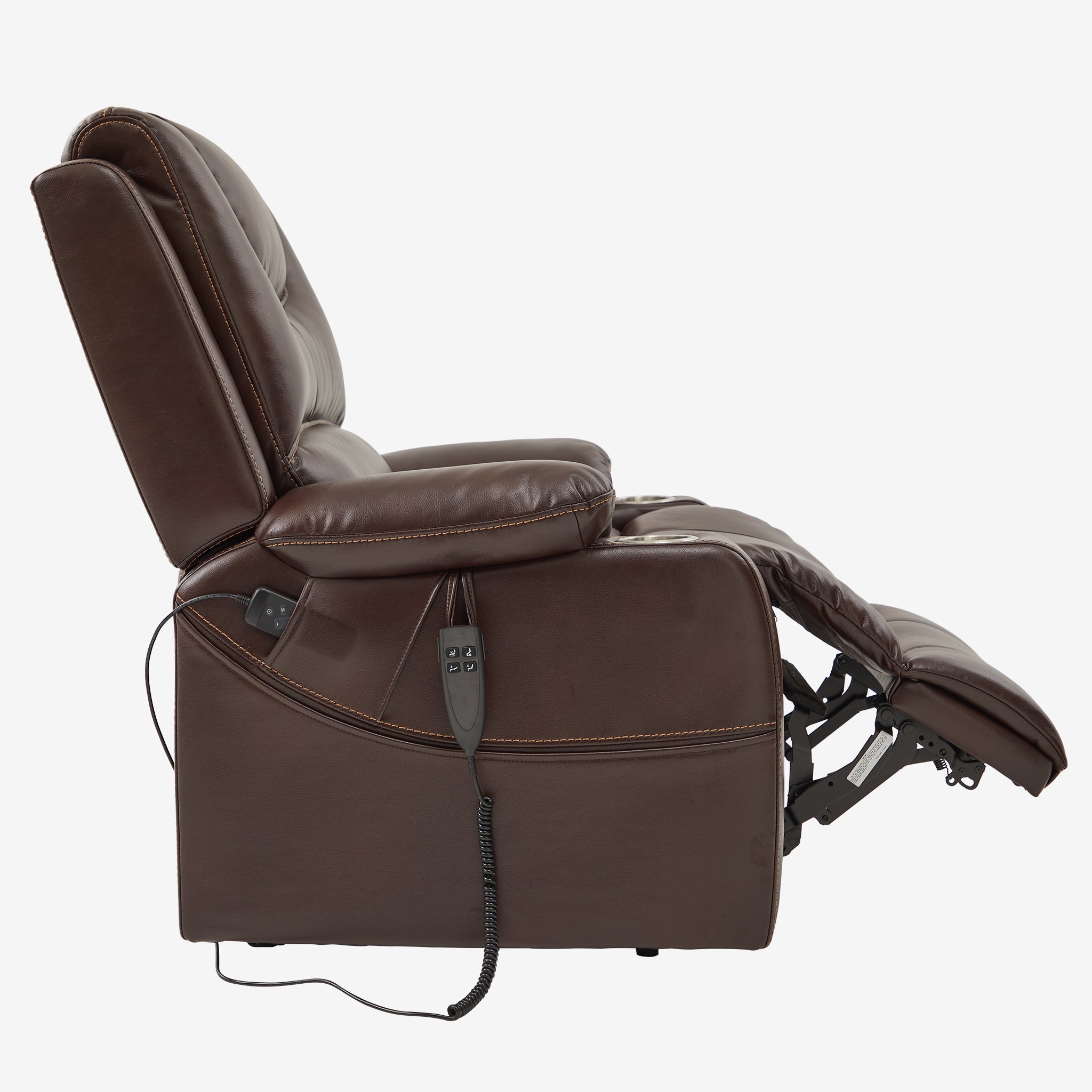 Lay Flat Power Recliner Lift Chair With Heat Massage And Cup Holder