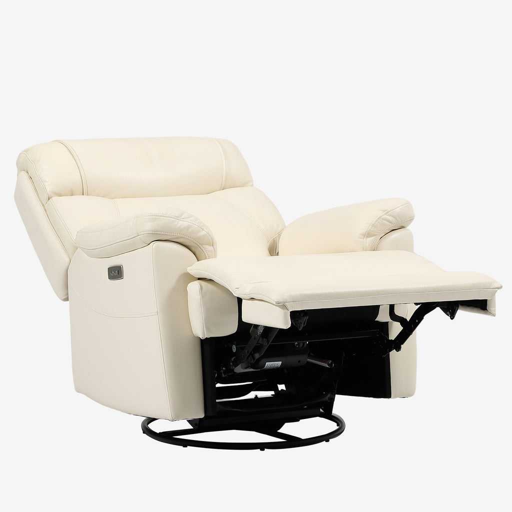 9221 Swivel Recliner Chair – 270° Rotation, Rocking, Top-Grain Leather, Ultra-Quiet Motor