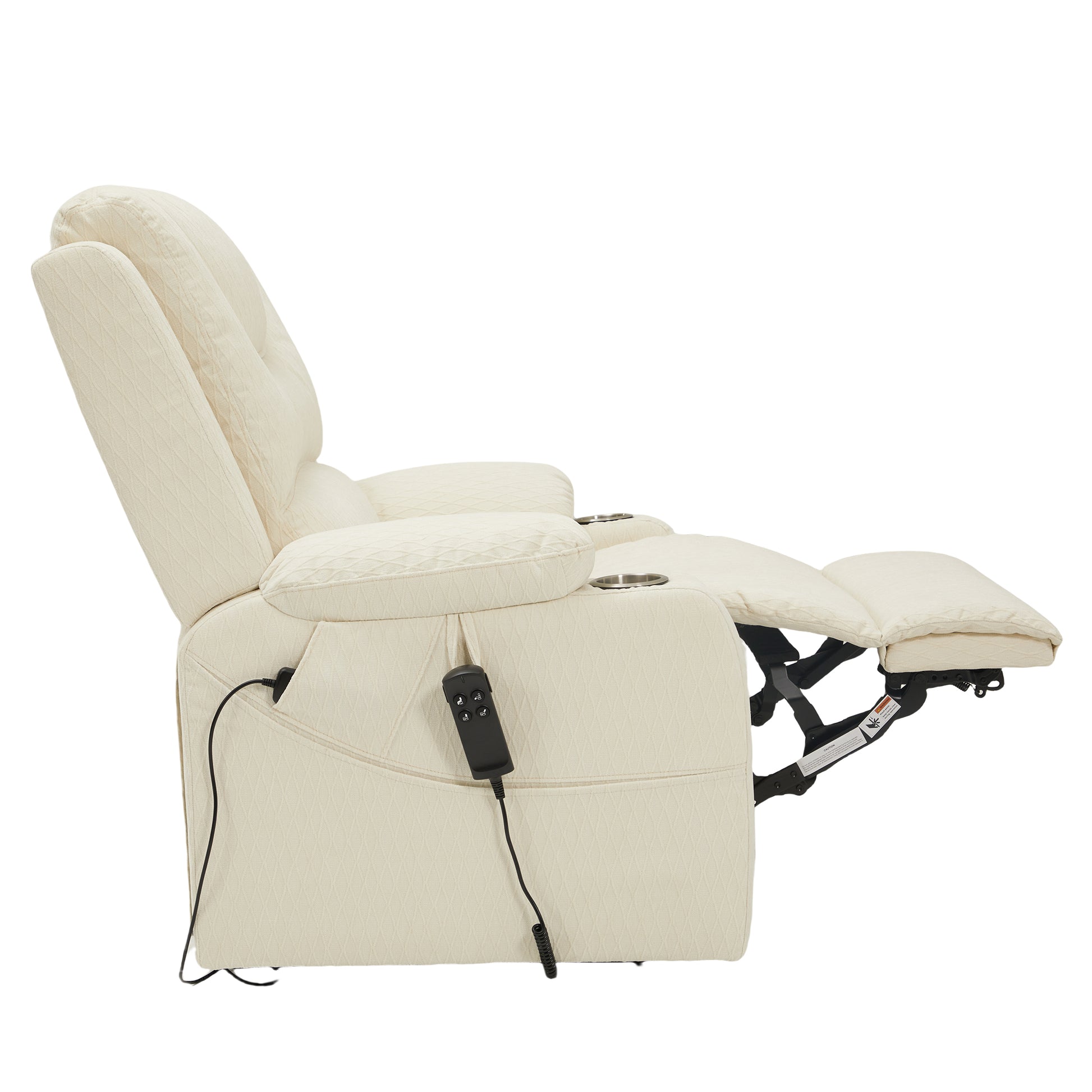 9196 Power Lift Lay Flat Recliner With Heat Massage And Cup Holder(Large)