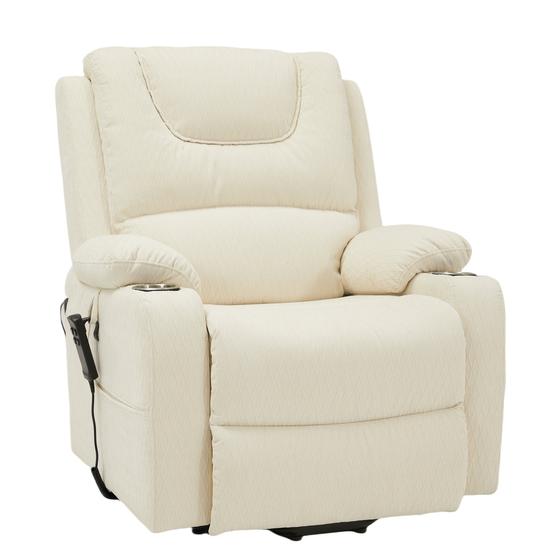 9196 Power Lift Lay Flat Recliner With Heat Massage And Cup Holder(Large)