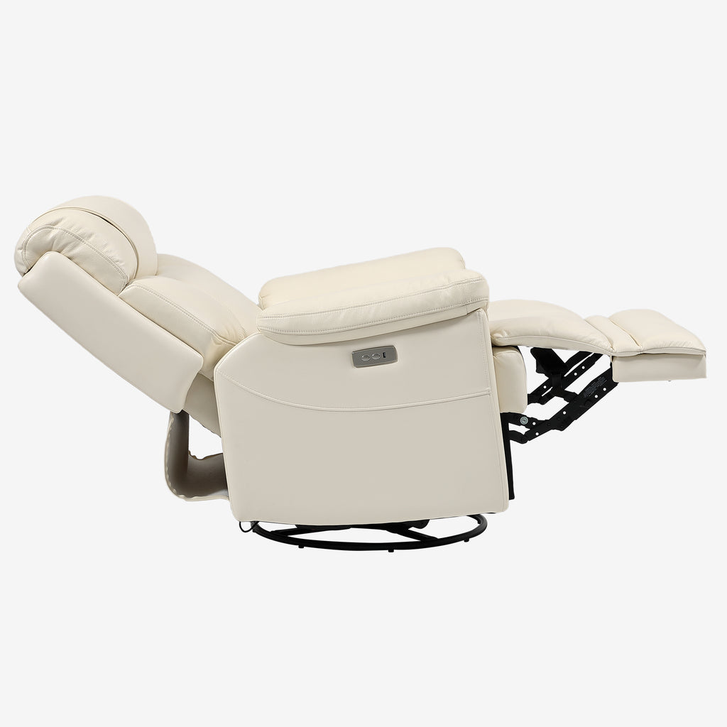 9221 Swivel Recliner Chair – 270° Rotation, Rocking, Top-Grain Leather, Ultra-Quiet Motor