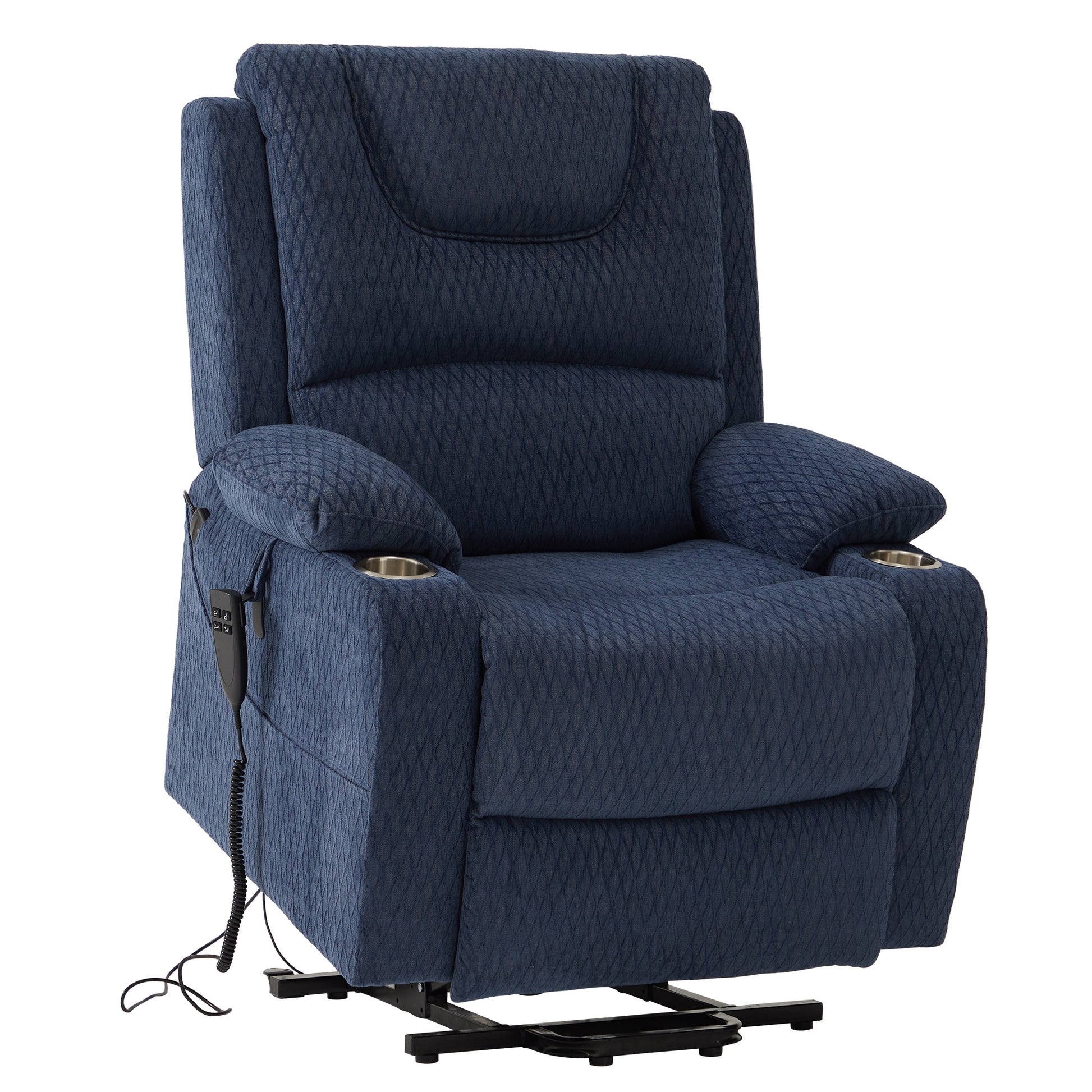 9196 Power Lift Lay Flat Recliner With Heat Massage And Cup Holder(Large)