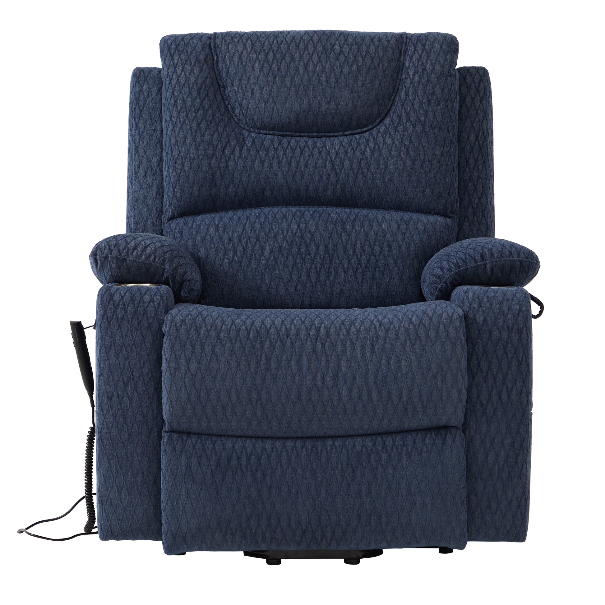 9196 Power Lift Lay Flat Recliner With Heat Massage And Cup Holder(Large)