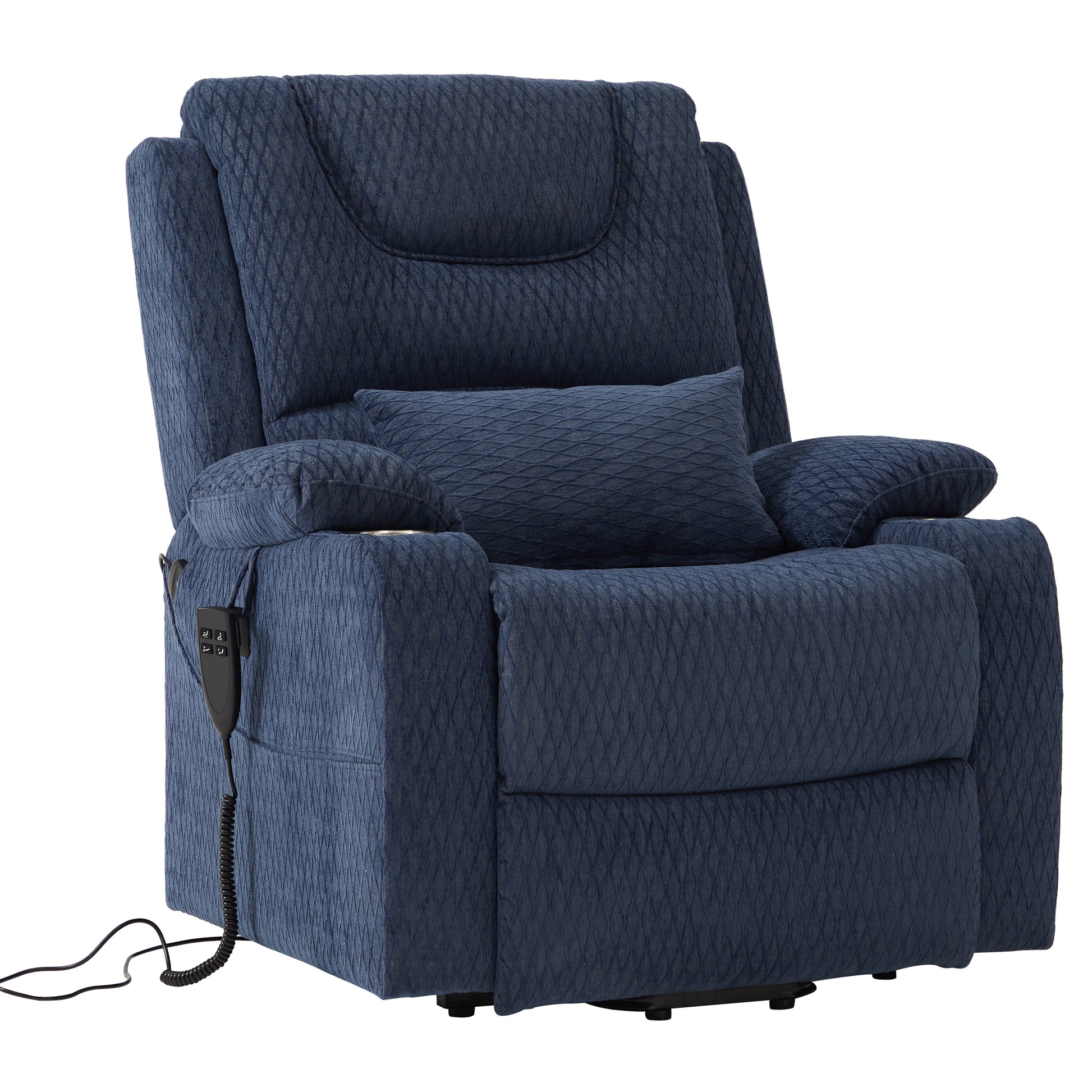 9196 Power Lift Lay Flat Recliner With Heat Massage And Cup Holder(Large)