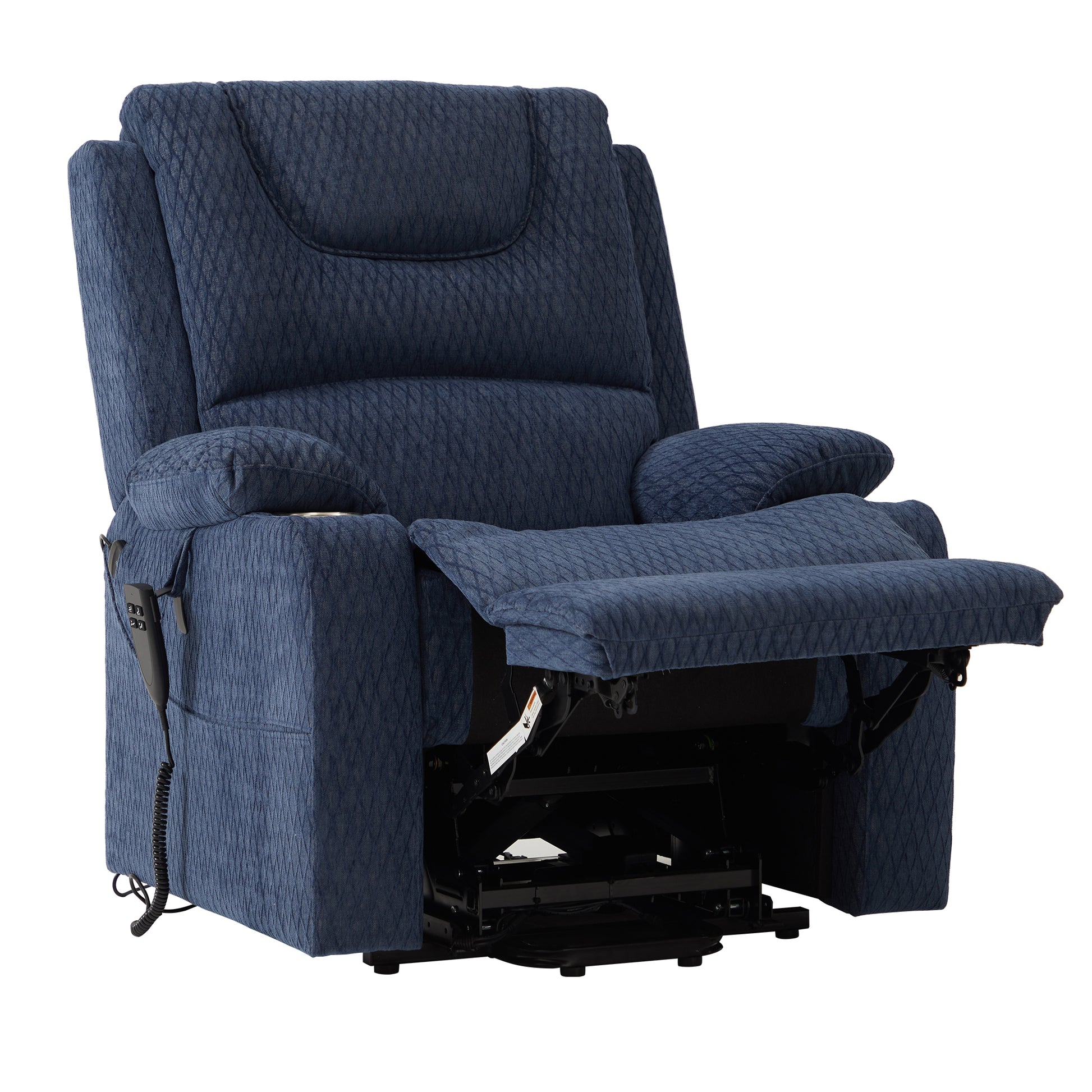 9196 Power Lift Lay Flat Recliner With Heat Massage And Cup Holder(Large)