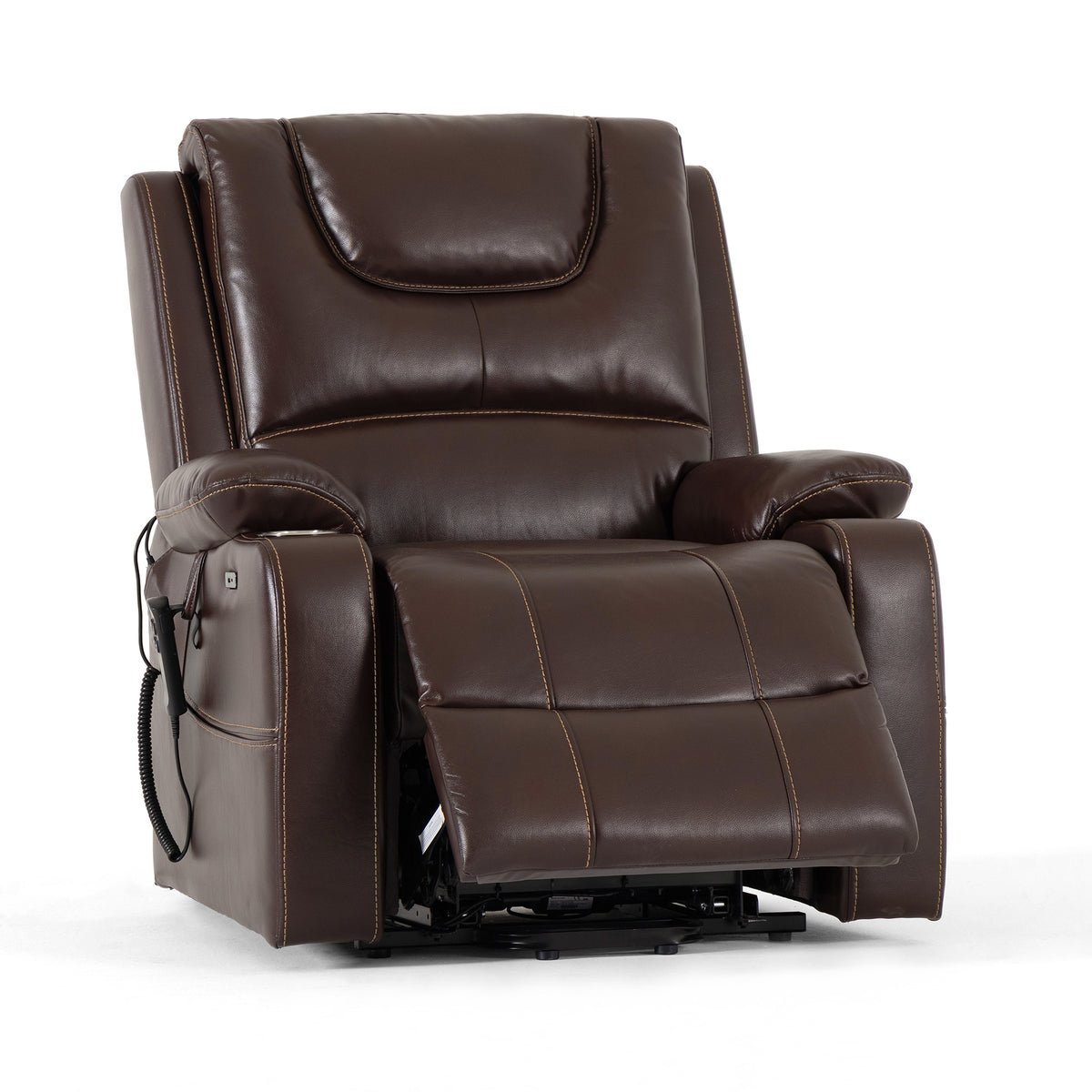9196 Large Power Lift Recliner – Dual Motor, Cup Holder, Lay Flat, Heat & Massage