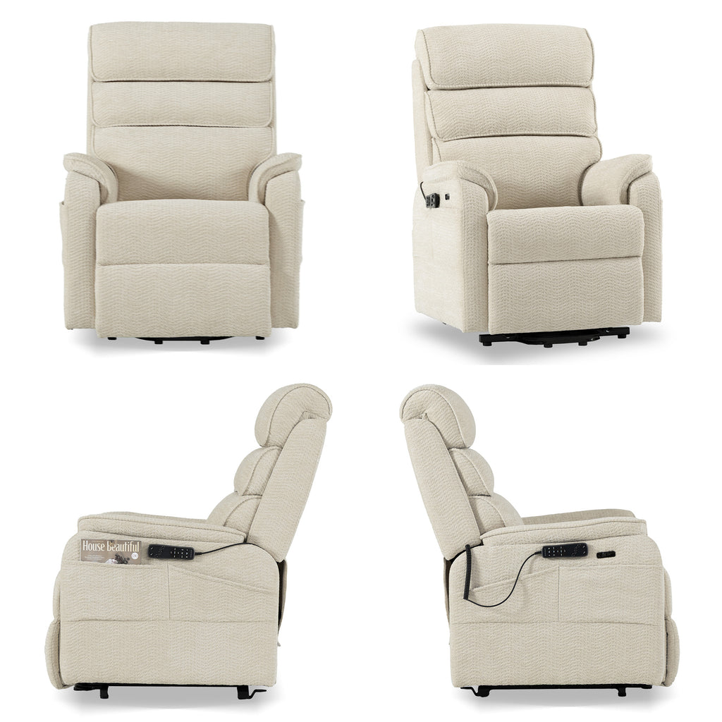 9188S Pro Small Power Lift Recliner – 300 lb, Triple Motor, All-in-One Remote, Lay Flat, Heat & Massage