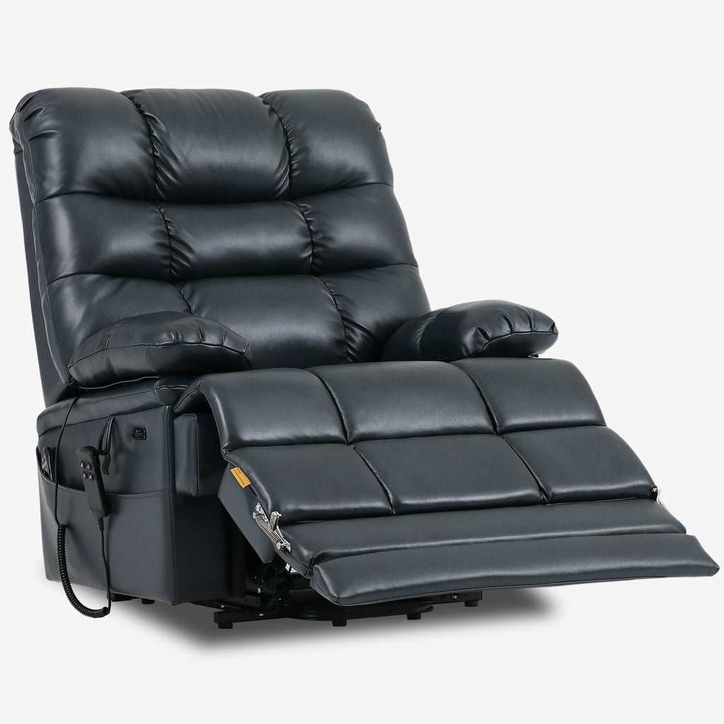 Big And Tall Leather Recliner Chair - 400 Lbs, Extended Footrest