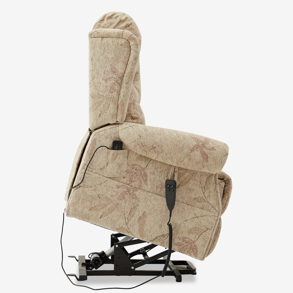 9199 Power Lift Recliner With Heat&Massage(Medium, Jacquard Chenille Beige Yellow)