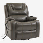 9196 Large Power Lift Recliner – Dual Motor, Cup Holder, Lay Flat, Heat & Massage