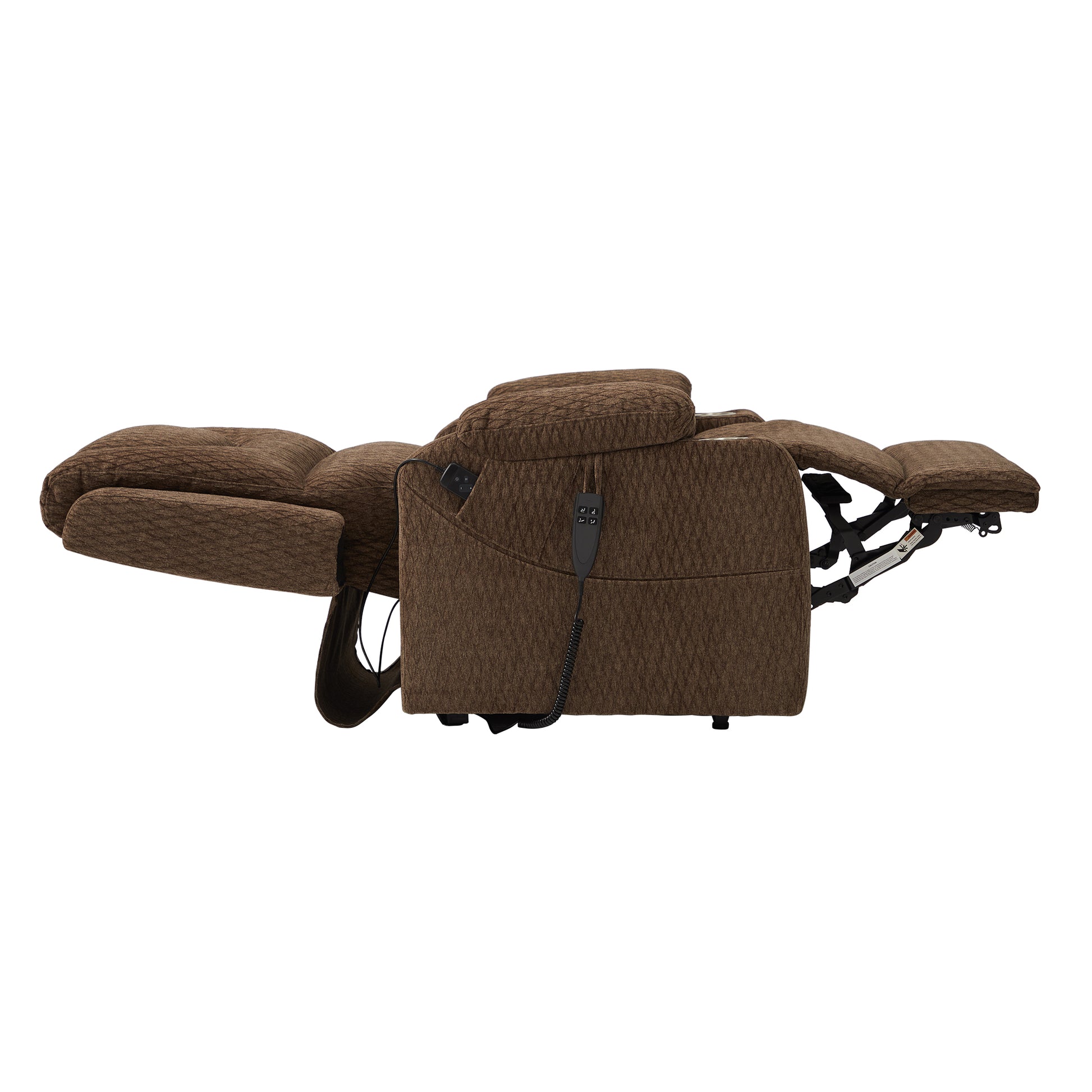 9196 Power Lift Lay Flat Recliner With Heat Massage And Cup Holder(Large)